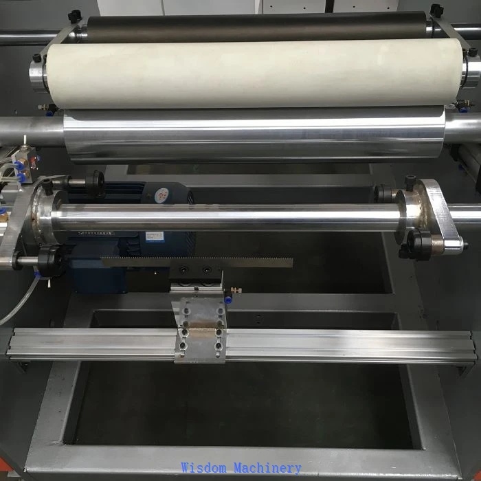 Machine voor het opwikkelen van rekfoliesnijders